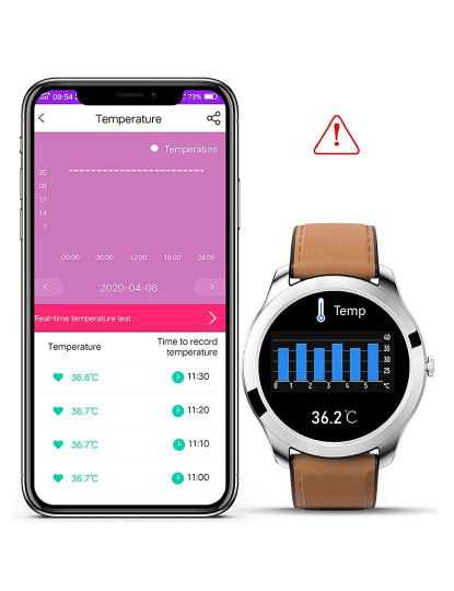 imagem de Smartwatch M28 com termómetro corporal Preto2