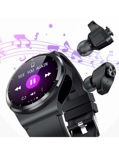 imagem de Smartwatch GT69 Com auriculares Bluetooth 5.0 TWS integrados2