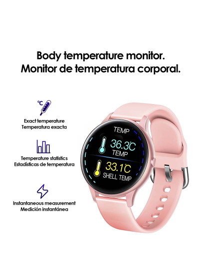 imagem de Smartwatch K21 com Temperatura Corporal e Monitor Cardíaco Preto4