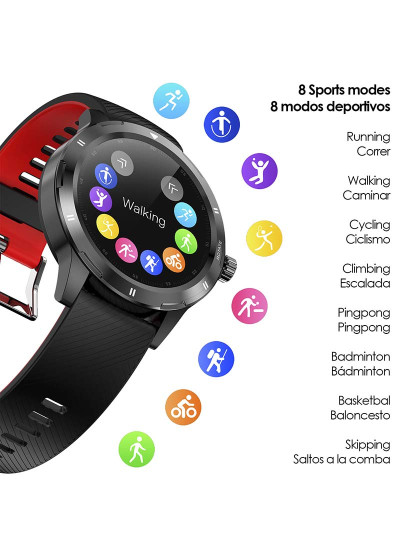 imagem de Smartwatch K15 com Temperatura Corporal Modo Multidesporto Monitor Cardíaco e Tensão Preto6