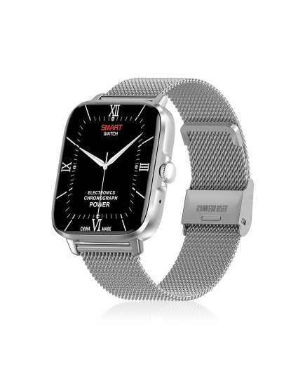 imagem de Smartwatch DT102 com pulseira de aço Prateado8