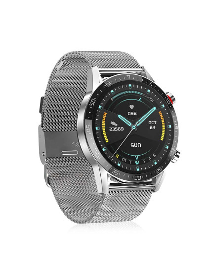imagem de Bracelete de Metal Smartwatch L13 com Modo Multiesportivo Prateado 9