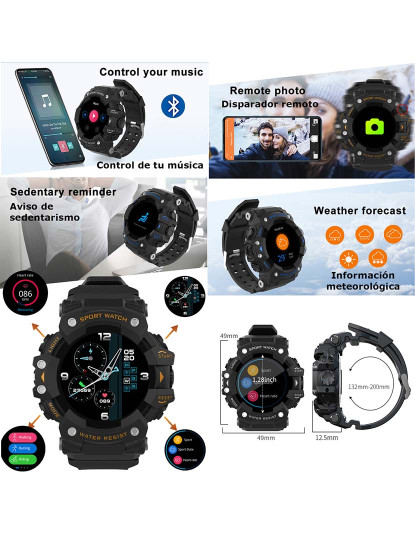 imagem de Smartwatch LC11 estilo digital clássico Preto6