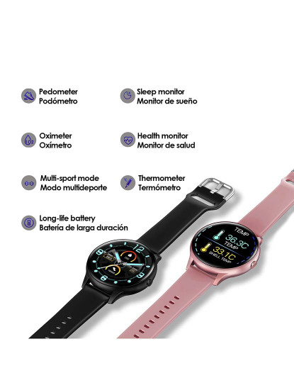 imagem grande de Smartwatch K21 com Temperatura Corporal e Monitor Cardíaco Preto2