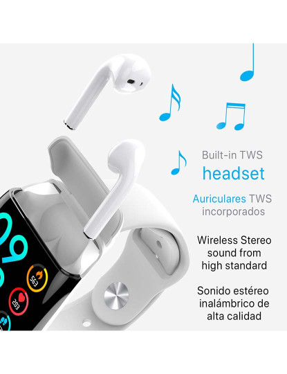 imagem de Smartband Multiesportivo G36 com Auriculares Tws 5 Branco7