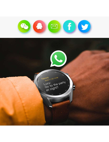 imagem de Smartwatch L19 com notificações de aplicações Castanho5