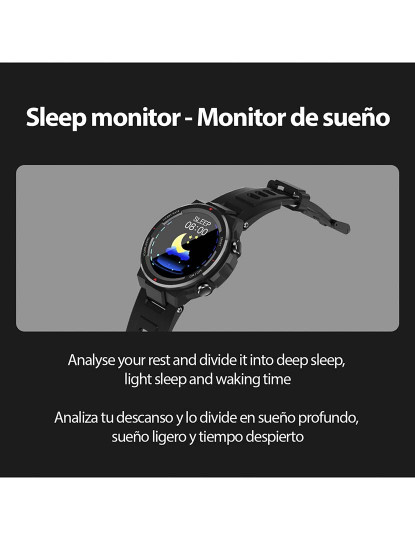 imagem de Smartwatch Q70 com Monitor Cardíaco Tensão e 9 Modos Multidesportivo Preto7