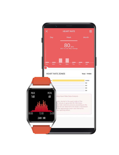 imagem de Smartwatch H60 com notificações de aplicações Verde9