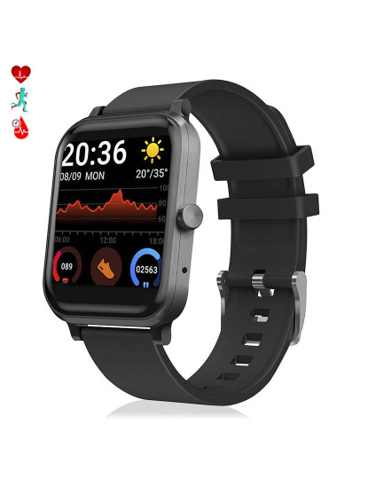 imagem de Smartwatch H10 com Monitor Cardíaco Tensão e de O2 no Sangue Preto1