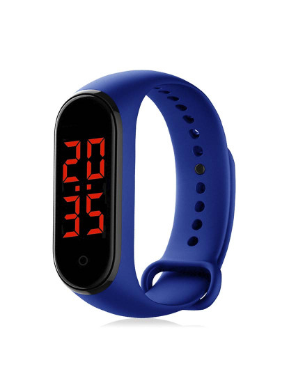 imagem de Bracelete M8 com Relógio e Termômetro Azul5