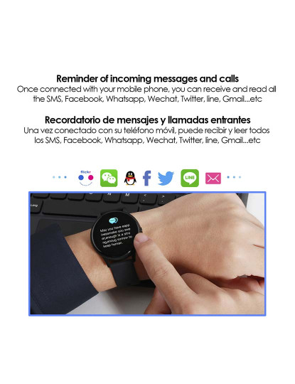 imagem de Smartwatch K21 com Temperatura Corporal e Monitor Cardíaco Preto5