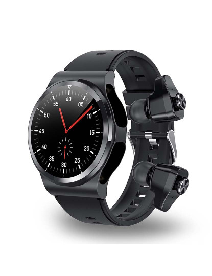 imagem de Smartwatch GT69 com auriculares Bluetooth 5.0 TWS integrados. Preto10