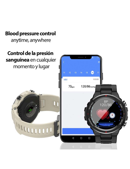 imagem de Smartwatch Q70 com Monitor Cardíaco Tensão e 9 Modos Multidesportivo Preto3