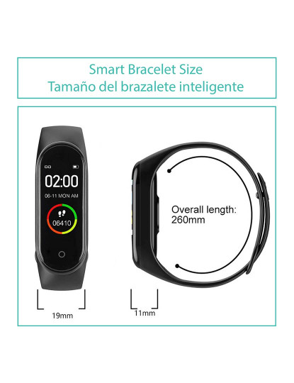 imagem de Smartband Bluetooth AK-M4 PRO com medição da temperatura corporal Vermelho 6
