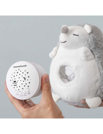 imagem de Ouriço Peluche Recheado com Ruído Branco e Projetor Noturno Spikey InnovaGoods5