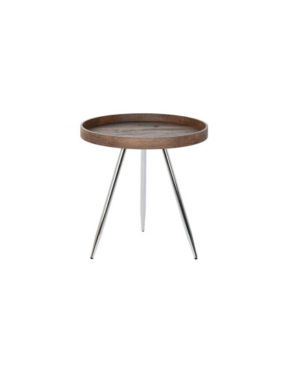 imagem de Mesa lateral de aço Mdf 45,8X45,8X47,51