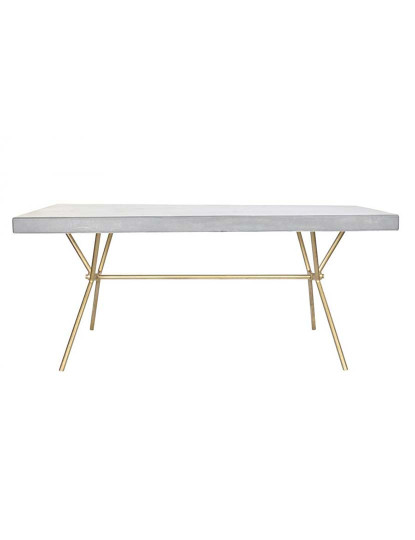 imagem de Mesa de jantar em latão Mango 180X90X76 Losango Branco5