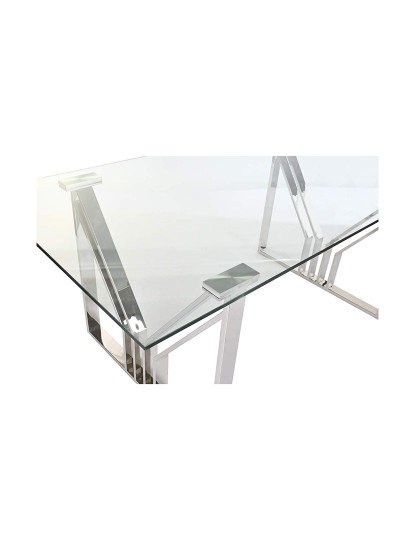 imagem de Mesa de jantar em aço e vidro 180X90X75 cromada2