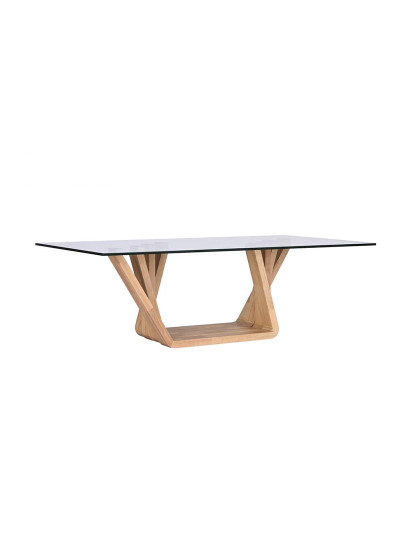 imagem de Mesa de centro de nogueira cristal 130X70X42 10 mm, natural1