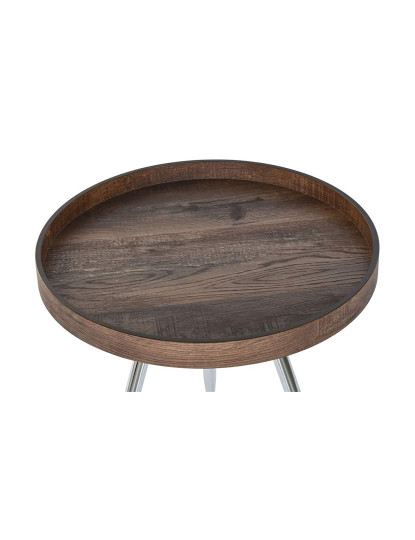imagem de Mesa lateral de aço Mdf 45,8X45,8X47,52