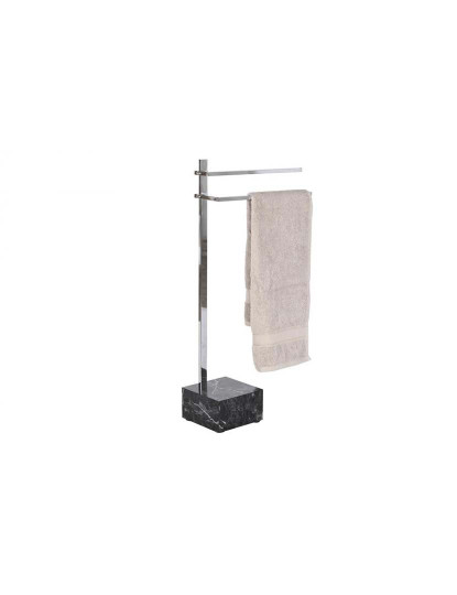 imagem de Toalheiro em aço Mdf 45X21X80 aspecto mármore prateado4