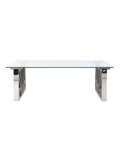 imagem de Mesa de Centro de Vidro em Aço 130X70X45 Cromada6