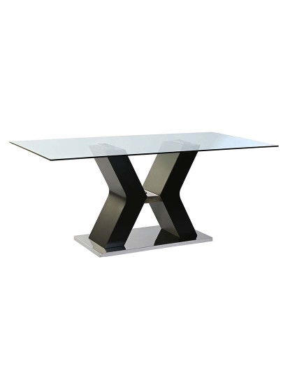 imagem de Mesa de Jantar em Vidro Temperado Mdf 180X90X76 Preto1
