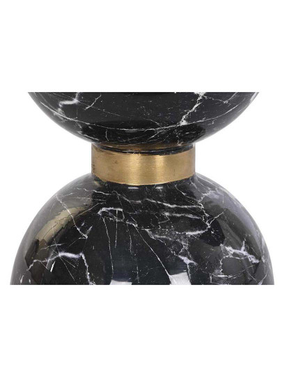 imagem de Mesa Auxiliar de Ferro 33X33X35 Preto Mármore Look3