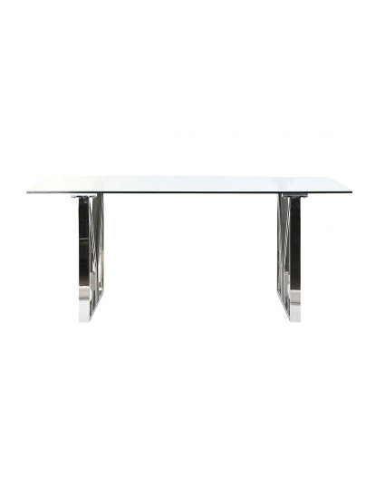 imagem de Mesa de jantar em aço e vidro 180X90X75 cromada6