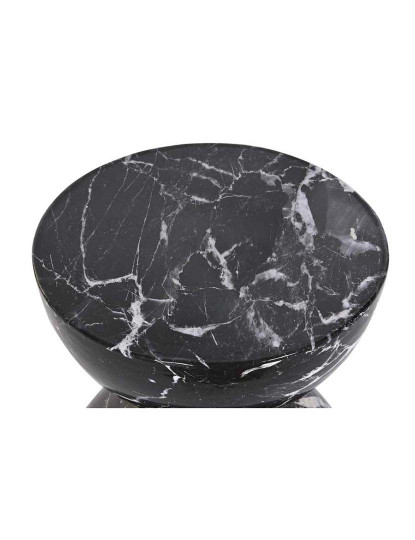 imagem de Mesa Auxiliar de Ferro 33X33X35 Preto Mármore Look2