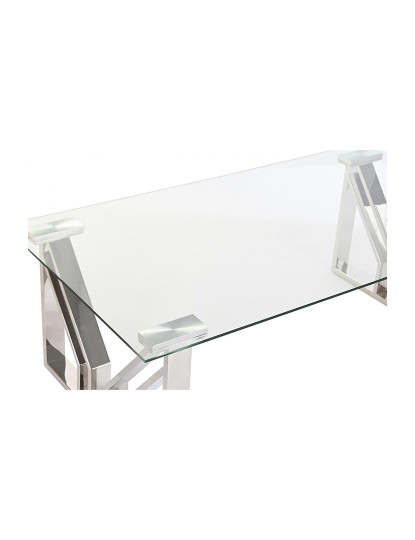 imagem de Mesa de Centro de Vidro em Aço 130X70X45 Cromada2