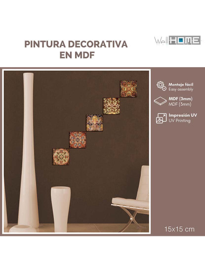 imagem de Pintura Decorativa Em Mdf De 5 Peças2