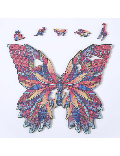 imagem de Puzzle 3D De Madeira Diy Forma Silhueta A4 Borboleta3