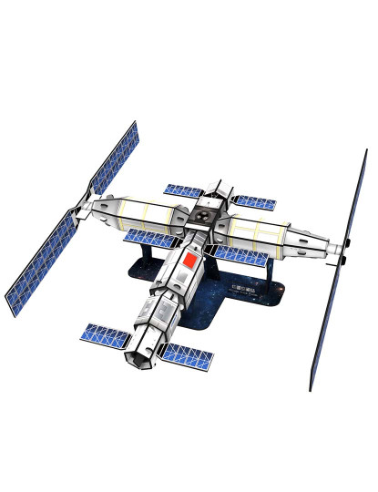 imagem de Quebra-cabeça Estação Espacial 3D 54 peças. 21,2 x 23,3 x 92,5 cm. Multicolorido1