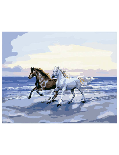 imagem de Tela Com Desenho Para Pintar Com Números Cavalos1