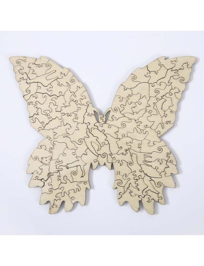 imagem de Puzzle 3D De Madeira Diy Forma Silhueta A4 Borboleta5