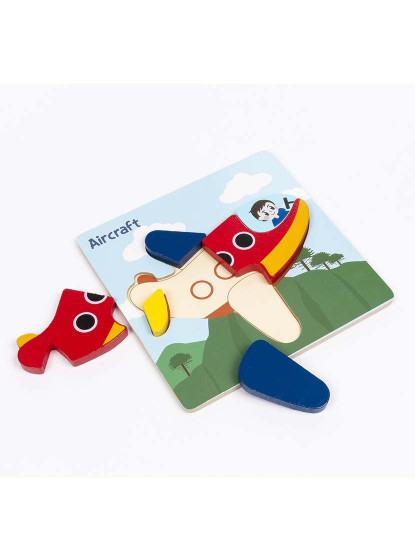 imagem de Puzzle de madeira para crianças 6 peças Projeto de avião2
