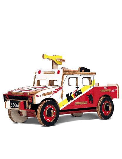 imagem de Enigma de madeira 3D Hummer 44 peças. 16,2x7x8,5cm. Multicolorido1