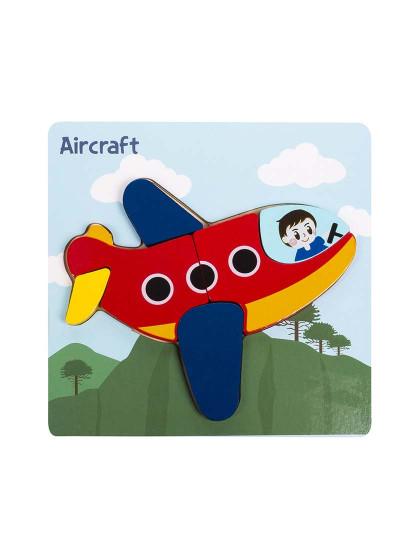 imagem de Puzzle de madeira para crianças 6 peças Projeto de avião1