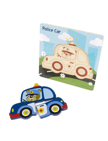 imagem de Puzzle em madeira para crianças de 4 peças Projeto do carro de polícia3