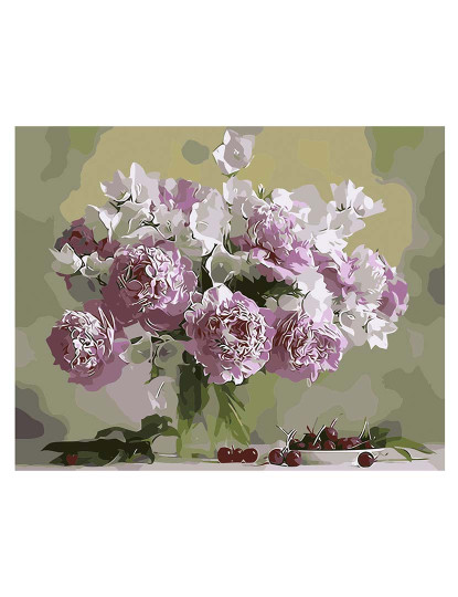 imagem de Tela Com Desenho Para Pintar Com Números Floral1