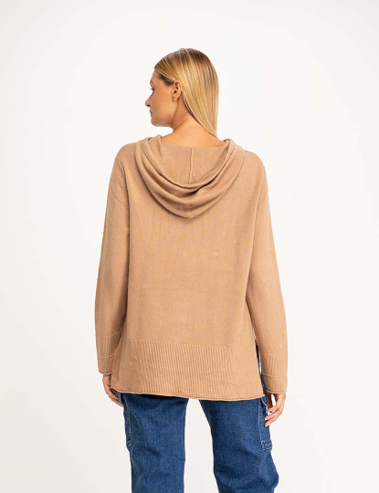 imagem de Capuz liso de malha oversize Camel2