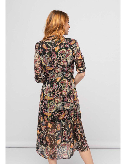 imagem de Vestido Comprido Estampado Senhora Preto3