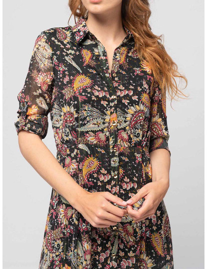 imagem de Vestido Comprido Estampado Senhora Preto4