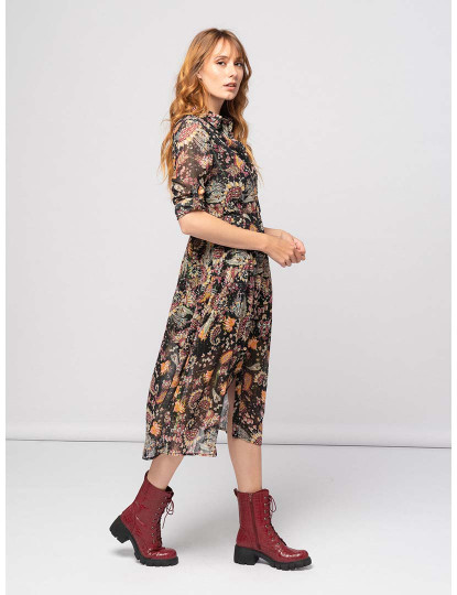 imagem de Vestido Comprido Estampado Senhora Preto2