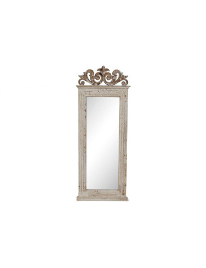 imagem de Espelho Madeira Envelhecido Branco 1
