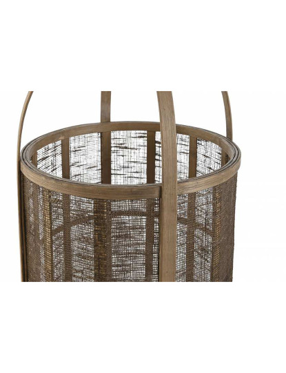 imagem de Porta Velas Bambu Linho Natural Castanho 2
