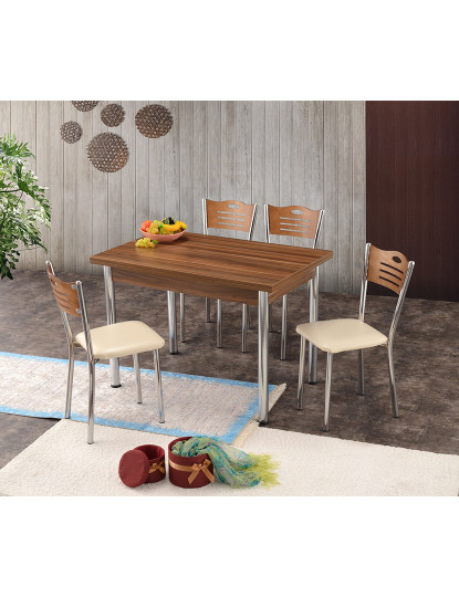 imagem de Mesa Jantar Polo Walnut Silver1