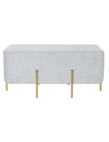 imagem de Banqueta DKD Home Decor   Dourado Metal Poliéster Azul celeste Esponja (91 x 46,5 x 42 cm)4