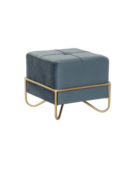 imagem de Pufe DKD Home Decor Azul Multicolor Dourado Espuma Metal Madeira MDF 42 x 42 x 38 cm1